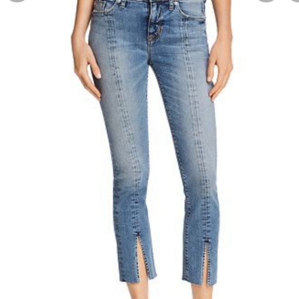 Hudson Mid Rise Straight Ankle Nico Jeans w/ Slit